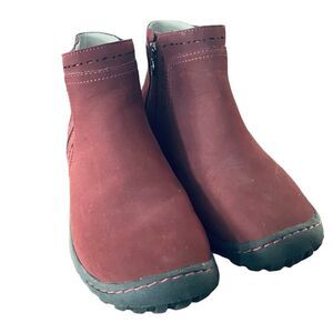Jbu By Jambu Juno Wm’s Sz 8 Red Side Zip Memory Foam Anti Skid Ankle Boots